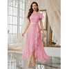 image:imageBeryLove Formal Dresses for Women 2026 Wedding Guest with Slit Cocktail Elegant Lace Long Prom DressPink