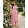 image:imageBeryLove Formal Dresses for Women 2026 Wedding Guest with Slit Cocktail Elegant Lace Long Prom DressPink