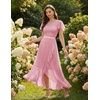 image:imageBeryLove Formal Dresses for Women 2026 Wedding Guest with Slit Cocktail Elegant Lace Long Prom DressPink