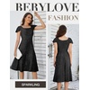 image:imageBeryLove Prom Dress for Teens Sequin Formal Party Dress with Flutter Short Sleeves for Wedding amp Cocktail Evening EventsBlack