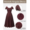 image:imageBeryLove Prom Dress for Teens Sequin Formal Party Dress with Flutter Short Sleeves for Wedding amp Cocktail Evening EventsBurgundy