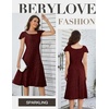 image:imageBeryLove Prom Dress for Teens Sequin Formal Party Dress with Flutter Short Sleeves for Wedding amp Cocktail Evening EventsBurgundy
