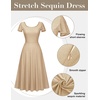 image:imageBeryLove Prom Dress for Teens Sequin Formal Party Dress with Flutter Short Sleeves for Wedding amp Cocktail Evening EventsChampagne