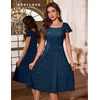 image:imageBeryLove Prom Dress for Teens Sequin Formal Party Dress with Flutter Short Sleeves for Wedding amp Cocktail Evening EventsDarkblue