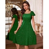 image:imageBeryLove Prom Dress for Teens Sequin Formal Party Dress with Flutter Short Sleeves for Wedding amp Cocktail Evening EventsDarkgreen