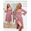 image:imageBeryLove Prom Dress for Teens Sequin Formal Party Dress with Flutter Short Sleeves for Wedding amp Cocktail Evening EventsLong Sleeve Blush