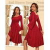 image:imageBeryLove Prom Dress for Teens Sequin Formal Party Dress with Flutter Short Sleeves for Wedding amp Cocktail Evening EventsLong Sleeve Red