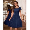 image:imageBeryLove Prom Dress for Teens Sequin Formal Party Dress with Flutter Short Sleeves for Wedding amp Cocktail Evening EventsNavy