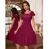 image:imageBeryLove Prom Dress for Teens Sequin Formal Party Dress with Flutter Short Sleeves for Wedding amp Cocktail Evening EventsRose