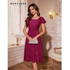 image:imageBeryLove Prom Dress for Teens Sequin Formal Party Dress with Flutter Short Sleeves for Wedding amp Cocktail Evening EventsRose
