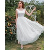 image:imageBeryLove Sequin Dress for Woman Vintage A Line Wedding Formal Swing Mesh Dress Sleeveless Cocktail Maxi GownsLongwhite