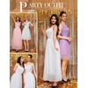 image:imageBeryLove Sequin Dress for Woman Vintage A Line Wedding Formal Swing Mesh Dress Sleeveless Cocktail Maxi GownsLongwhite