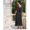 image:imageBeryLove Sequin Formal Cocktail Long Dress Evening Wedding Guest Mother of The Bride Dresses with ShawlBlack