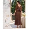 image:imageBeryLove Sequin Formal Cocktail Long Dress Evening Wedding Guest Mother of The Bride Dresses with ShawlBrown