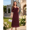 image:imageBeryLove Sequin Formal Cocktail Long Dress Evening Wedding Guest Mother of The Bride Dresses with ShawlBurgundy