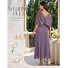 image:imageBeryLove Sequin Formal Cocktail Long Dress Evening Wedding Guest Mother of The Bride Dresses with ShawlGrey Purple