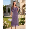 image:imageBeryLove Sequin Formal Cocktail Long Dress Evening Wedding Guest Mother of The Bride Dresses with ShawlGrey Purple