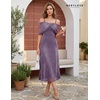 image:imageBeryLove Sequin Formal Cocktail Long Dress Evening Wedding Guest Mother of The Bride Dresses with ShawlGrey Purple