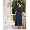 image:imageBeryLove Sequin Formal Cocktail Long Dress Evening Wedding Guest Mother of The Bride Dresses with ShawlNavy