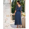 image:imageBeryLove Sequin Formal Cocktail Long Dress Evening Wedding Guest Mother of The Bride Dresses with ShawlNavyblue