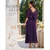 image:imageBeryLove Sequin Formal Cocktail Long Dress Evening Wedding Guest Mother of The Bride Dresses with ShawlPurple