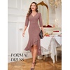 image:imageBeryLove Sequin Formal Cocktail Wedding Guest Dress Summer Prom Sparkly Party Evening Gowns Ruffle Hi Low Midi DressesBlush