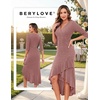 image:imageBeryLove Sequin Formal Cocktail Wedding Guest Dress Summer Prom Sparkly Party Evening Gowns Ruffle Hi Low Midi DressesBlush
