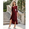 image:imageBeryLove Sequin Formal Cocktail Wedding Guest Dress Summer Prom Sparkly Party Evening Gowns Ruffle Hi Low Midi DressesBurgundy