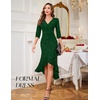 image:imageBeryLove Sequin Formal Cocktail Wedding Guest Dress Summer Prom Sparkly Party Evening Gowns Ruffle Hi Low Midi DressesDarkgreen