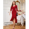 image:imageBeryLove Sequin Formal Cocktail Wedding Guest Dress Summer Prom Sparkly Party Evening Gowns Ruffle Hi Low Midi DressesRed