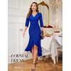 image:imageBeryLove Sequin Formal Cocktail Wedding Guest Dress Summer Prom Sparkly Party Evening Gowns Ruffle Hi Low Midi DressesRoyalblue