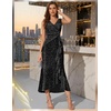 image:imageBeryLove Sequin Formal Wedding Guest Prom Cocktail Party Long Ruffle Dresses Sparkly Evening Mother of The Bride DressBlack