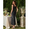 image:imageBeryLove Sequin Formal Wedding Guest Prom Cocktail Party Long Ruffle Dresses Sparkly Evening Mother of The Bride DressBlack
