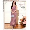 image:imageBeryLove Sequin Formal Wedding Guest Prom Cocktail Party Long Ruffle Dresses Sparkly Evening Mother of The Bride DressBlush