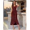 image:imageBeryLove Sequin Formal Wedding Guest Prom Cocktail Party Long Ruffle Dresses Sparkly Evening Mother of The Bride DressBurgundy