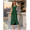 image:imageBeryLove Sequin Formal Wedding Guest Prom Cocktail Party Long Ruffle Dresses Sparkly Evening Mother of The Bride DressDark Green