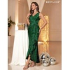 image:imageBeryLove Sequin Formal Wedding Guest Prom Cocktail Party Long Ruffle Dresses Sparkly Evening Mother of The Bride DressDark Green
