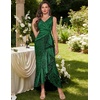 image:imageBeryLove Sequin Formal Wedding Guest Prom Cocktail Party Long Ruffle Dresses Sparkly Evening Mother of The Bride DressDark Green