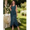 image:imageBeryLove Sequin Formal Wedding Guest Prom Cocktail Party Long Ruffle Dresses Sparkly Evening Mother of The Bride DressDustyblue