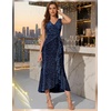 image:imageBeryLove Sequin Formal Wedding Guest Prom Cocktail Party Long Ruffle Dresses Sparkly Evening Mother of The Bride DressNavy
