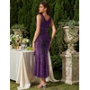 image:imageBeryLove Sequin Formal Wedding Guest Prom Cocktail Party Long Ruffle Dresses Sparkly Evening Mother of The Bride DressPurple