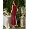 image:imageBeryLove Sequin Formal Wedding Guest Prom Cocktail Party Long Ruffle Dresses Sparkly Evening Mother of The Bride DressRed