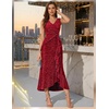 image:imageBeryLove Sequin Formal Wedding Guest Prom Cocktail Party Long Ruffle Dresses Sparkly Evening Mother of The Bride DressRed