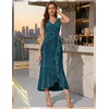 image:imageBeryLove Sequin Formal Wedding Guest Prom Cocktail Party Long Ruffle Dresses Sparkly Evening Mother of The Bride DressTeal Blue