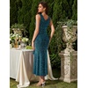 image:imageBeryLove Sequin Formal Wedding Guest Prom Cocktail Party Long Ruffle Dresses Sparkly Evening Mother of The Bride DressTeal Blue
