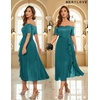 image:imageBeryLove Sequin Formal Wedding Guest Prom Party Dress Off Shoulder Cocktail Sparkly Midi Evening DressPeacockgreen