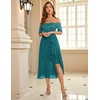 image:imageBeryLove Sequin Formal Wedding Guest Prom Party Dress Off Shoulder Cocktail Sparkly Midi Evening DressPeacockgreen