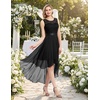 image:imageBeryLove Summer Wedding Guest Formal Cocktail Dresses Sequin Prom Party Lace High Low Bridesmaid Elegant DressBlack