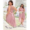 image:imageBeryLove Summer Wedding Guest Formal Cocktail Dresses Sequin Prom Party Lace High Low Bridesmaid Elegant DressBlush