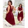 image:imageBeryLove Summer Wedding Guest Formal Cocktail Dresses Sequin Prom Party Lace High Low Bridesmaid Elegant DressDarkred